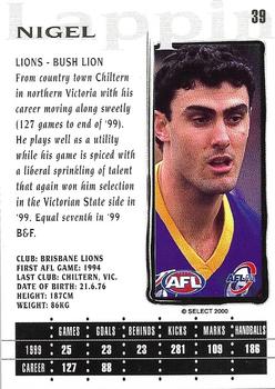 2000 Select AFL Millennium #39 Nigel Lappin Back